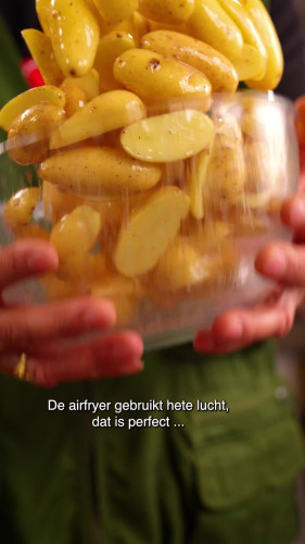 Zalm uit de airfryer met bimi en krieltjes van London Loy