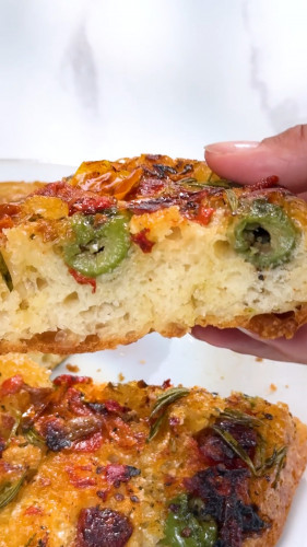 Upside-down focaccia