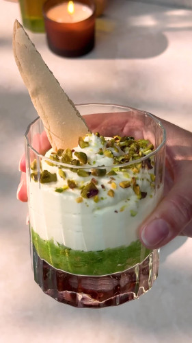 Matcha-tiramisu in een glaasje