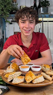 Shrimp toast van flatbread van The Twisted Chef